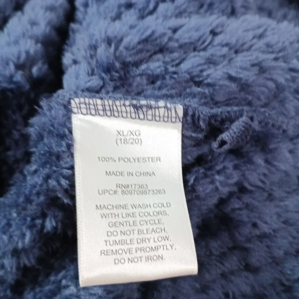 Cuddl Duds Plush Fleece Lounge Set XL Navy Zip Jacket Pants Soft Cozy Pajamas